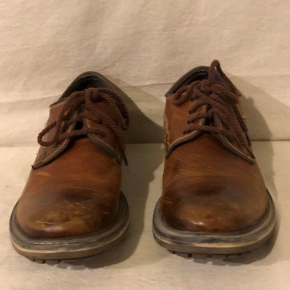 Size 11M Men's Kenneth Cole Reaction All Weather Sole Brown Leather Shoes - Picture 5 of 10